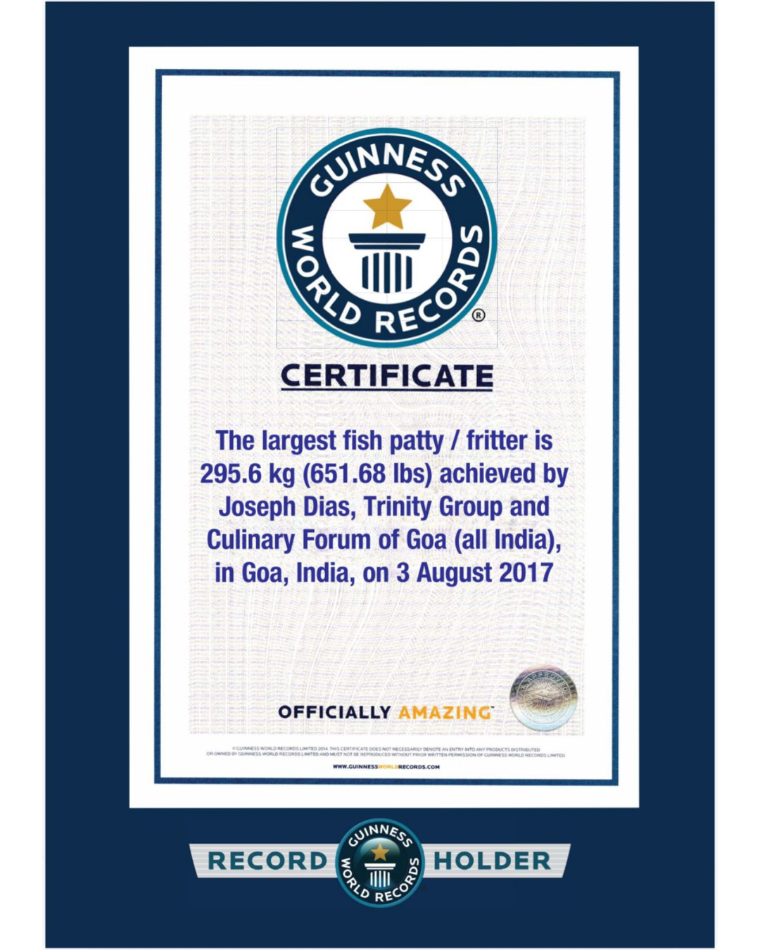 Largest Fish Patty Award